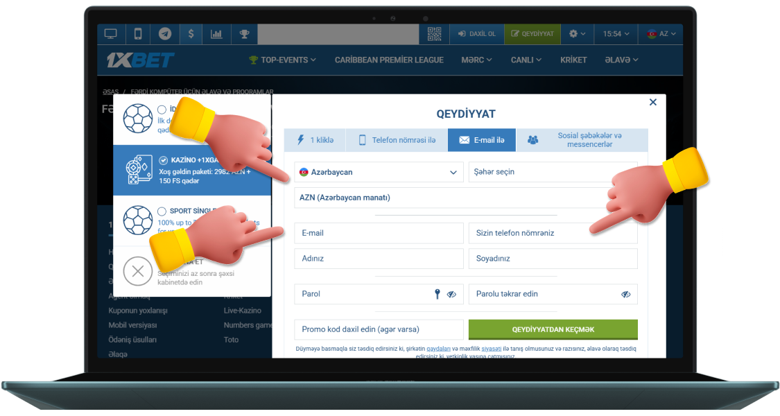 Sahələri məlumatlarınızla doldurun