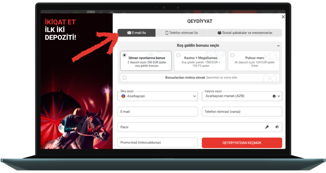 Qeydiyyat üçün üsul seçin