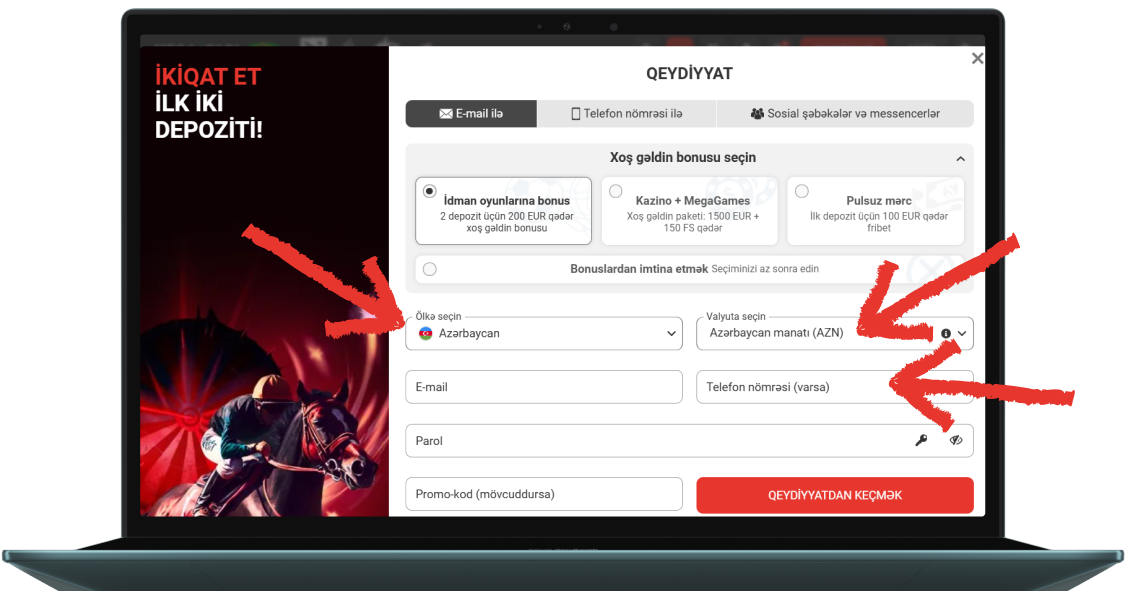 Sahələrə məlumatlarınızı daxil edin