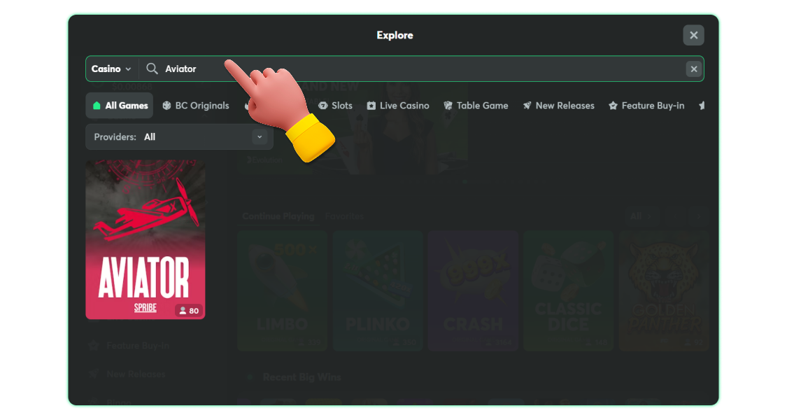 Aviator oyununu kazinoda tapın