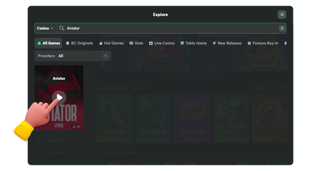 Aviator oyununu işə salın