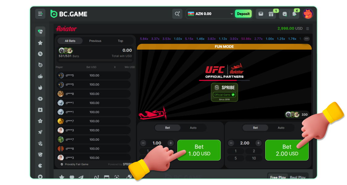 Bir və ya iki mərc qoyun