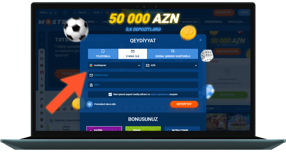 Seçdiyiniz kazinoda qeydiyyatdan keçin