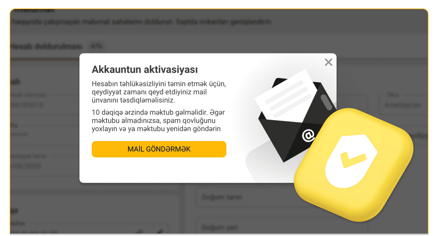 E-poçtunuzu təsdiqləyin