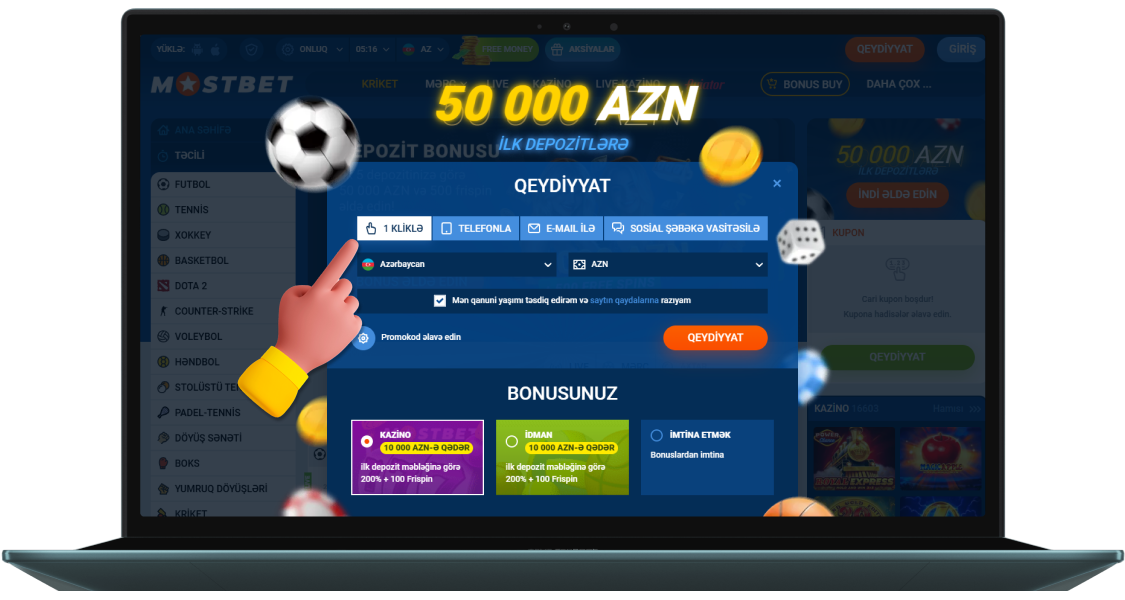 Qeydiyyat üsulunu seçin