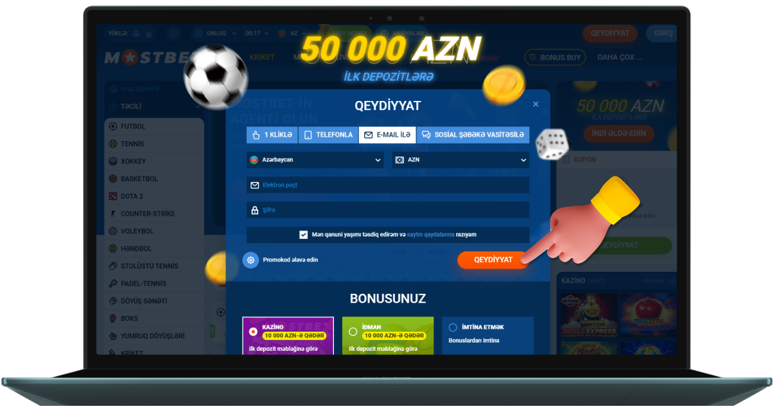 Düyməni tıklayaraq qeydiyyatınızı tamamlayın