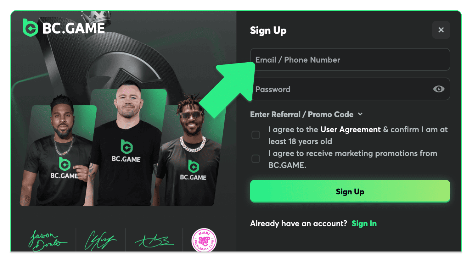 Seçdiyiniz üsulla hesabınızı qeydiyyatdan keçirin