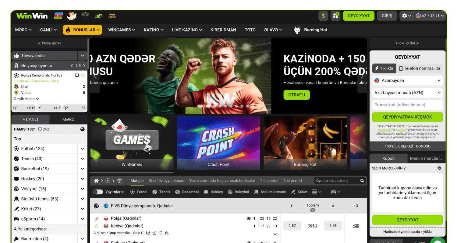 WinWin saytına daxil olun