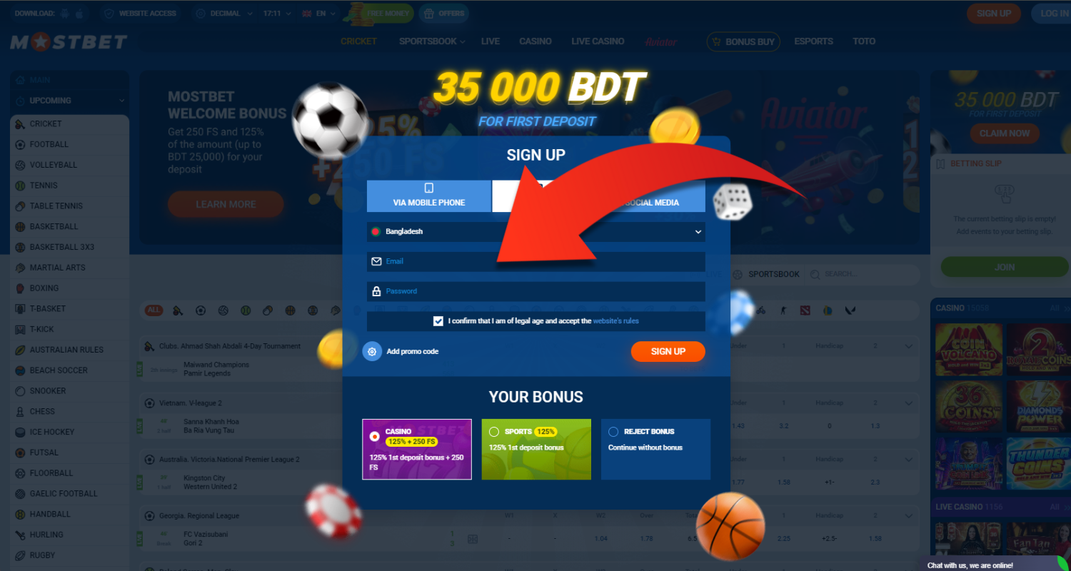 mostbet registracion step 4
