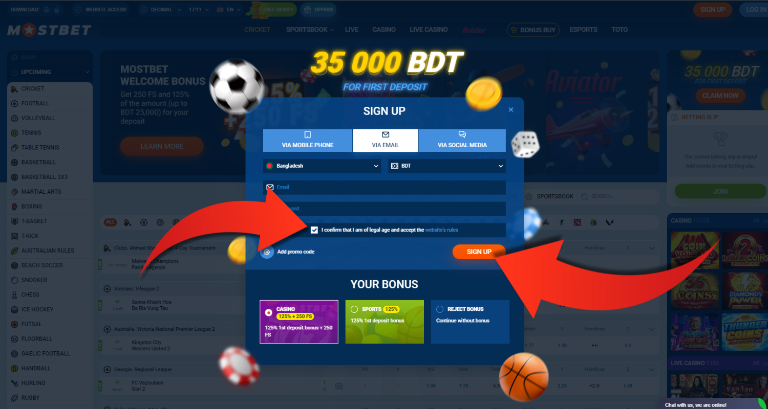 mostbet registracion step 7