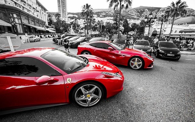 ferrari cars at Monte Carlo casino