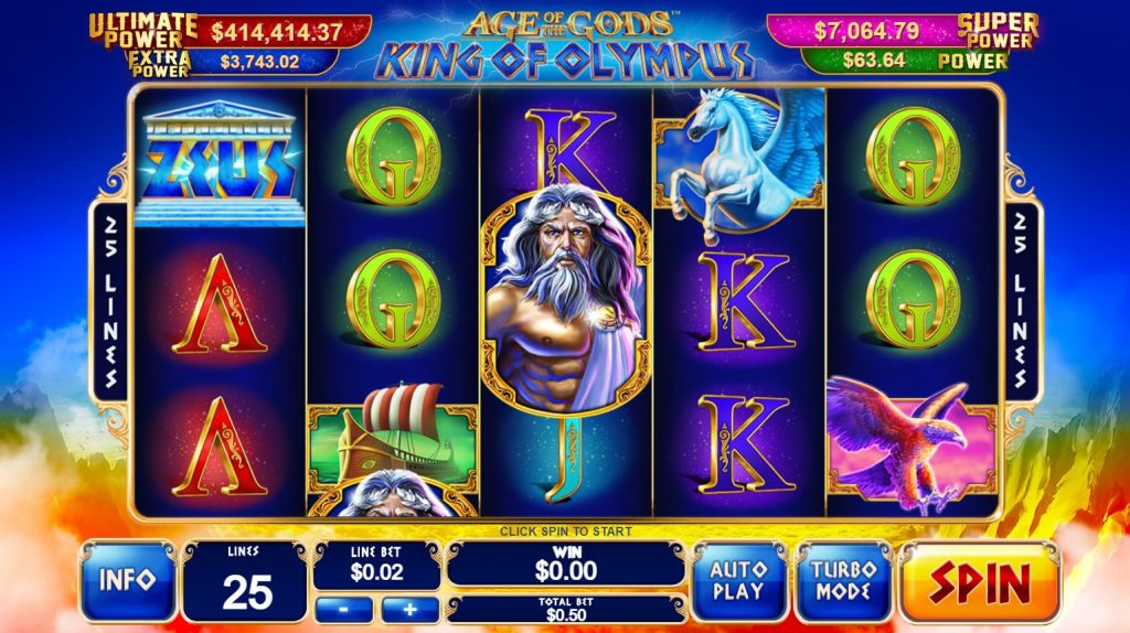 Age of the Gods: King of Olympus online slot game at Casino.com.