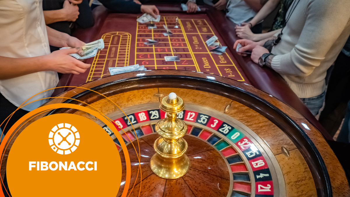 Roulette table with players using Fibonacci betting system.