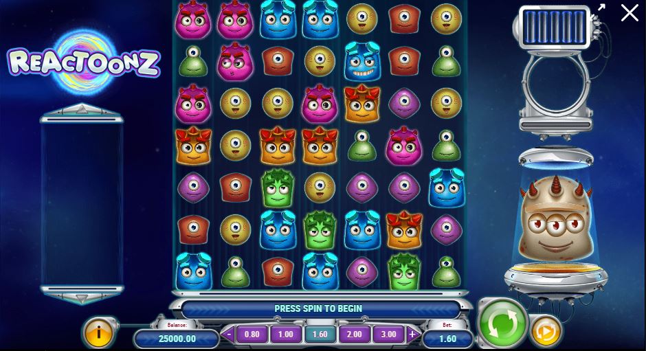 Reactoonz online slot game by Play'n GO.