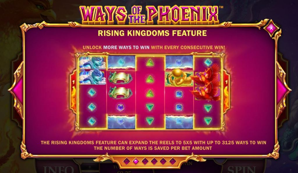 Multiple ways to win with Ways of the Phoenix online slot game by Playtech.