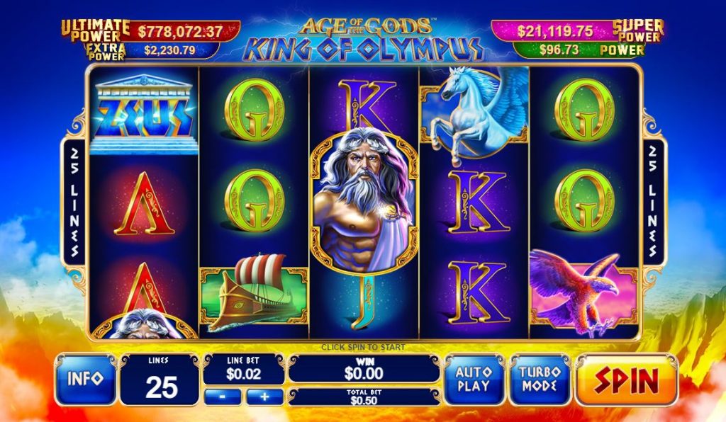 Age of the Gods online slot game - King of Olympus.
