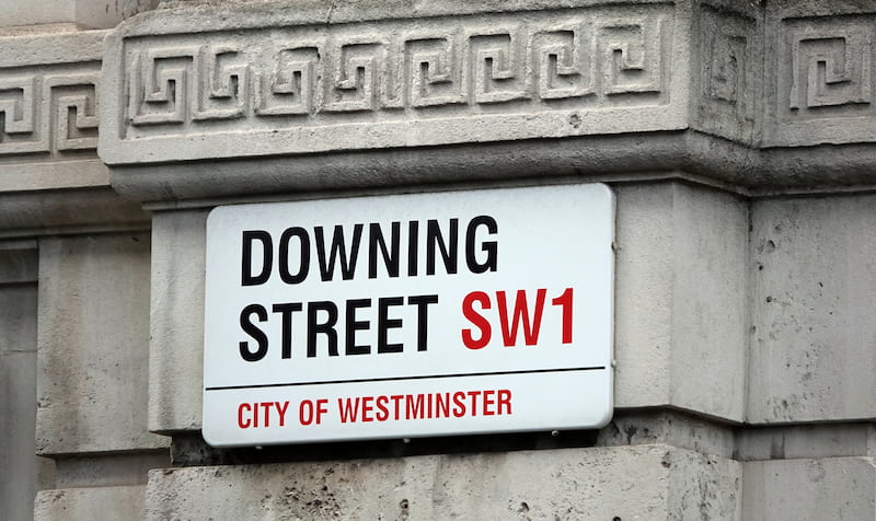 Downing Street SW1 street sign.