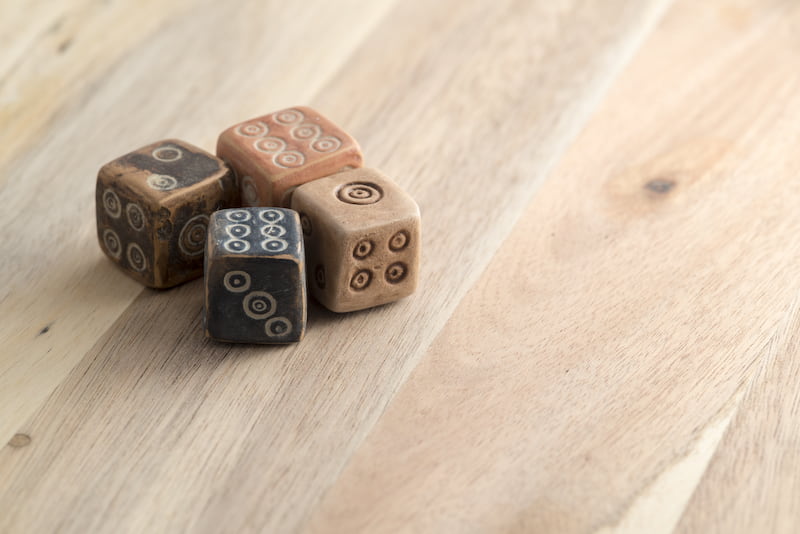 A set of four ancient Greek dice