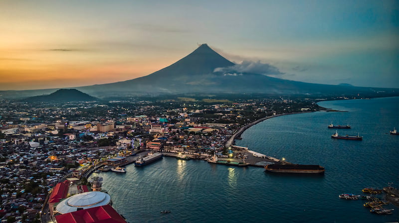 view of the Mayon volcano