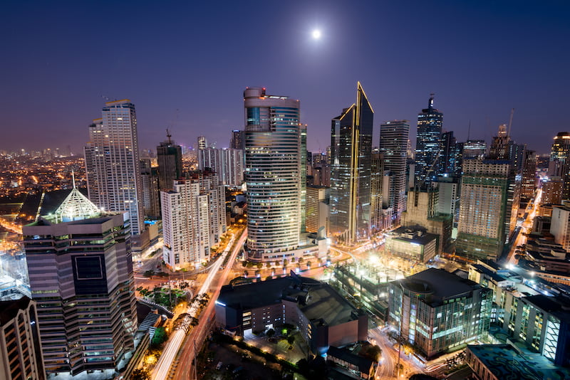 Manila Metro skyline at night