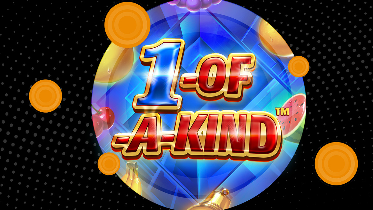 1 of a kind online slot gaming gambling bold text bright design sparkly image