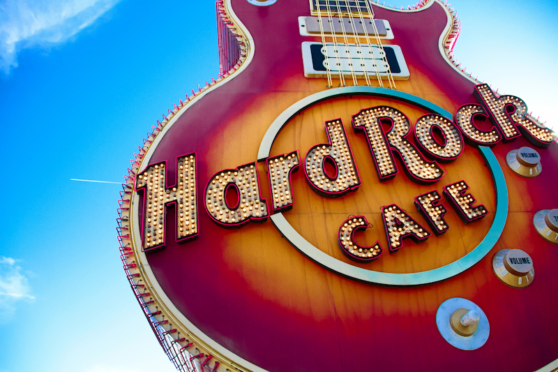Hard Rock Cafe Gitar Berbentuk Senar Gitar Hotel Las Vegas Strip The Mirage