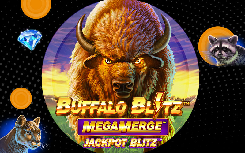 Mei 2023 Mesin slot perjudian kasino online Buffalo Blitz Mega Merge Jackpot Blitz desain grafis hewan