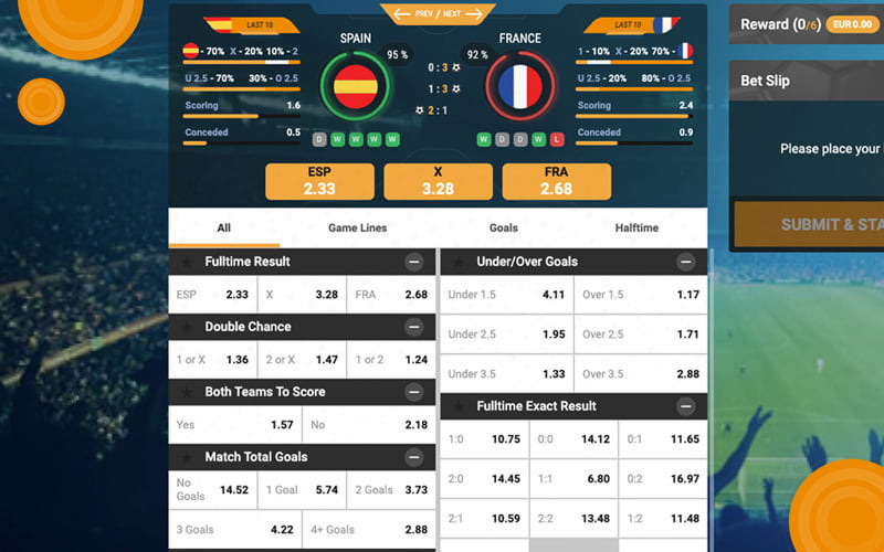 Cara bertaruh pada gambar kasino online olahraga virtual dari peluang taruhan pada game Football Streak.