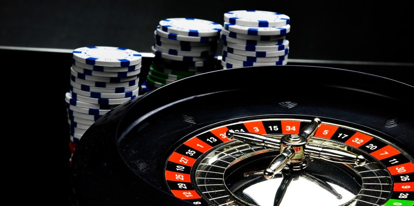 roulette table with roulette chips