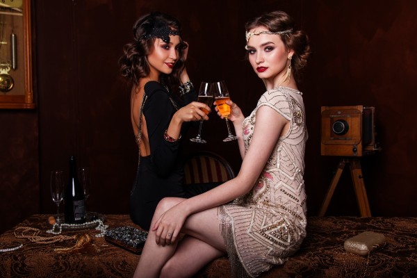 Fashionable women at a casino.