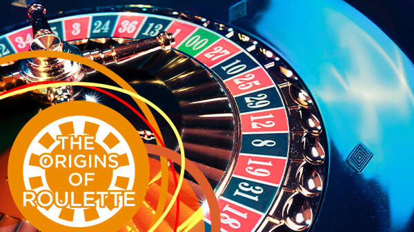 Spinning roulette wheel with a logo displaying the words 'the origin of roulette'.