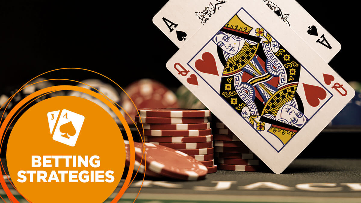 Ace and Queen showing against a backdrop of chips on a blackjack table.