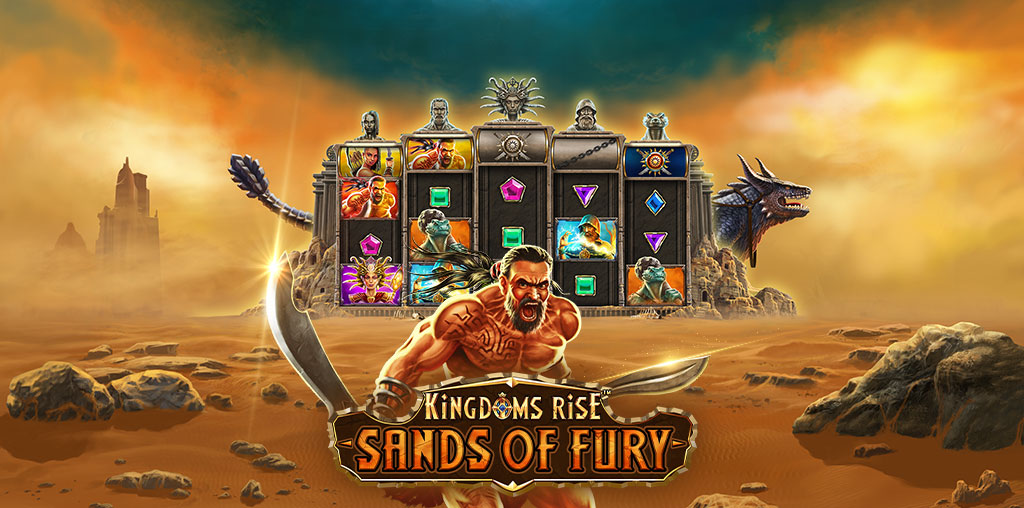Kingdoms Rise Sands of Fury slot game.