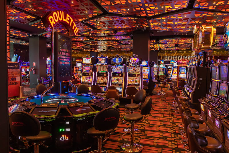 Slot games and gaming tables at the Conrad Punta del Este Casino in Uruguay