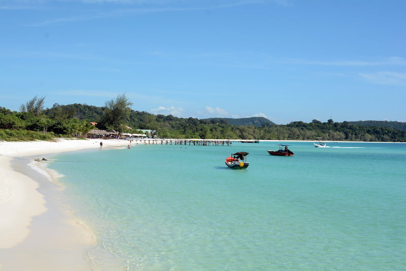 Independence Beach in Sihanoukville, Cambodia, location of the Holiday Palace beach casino.