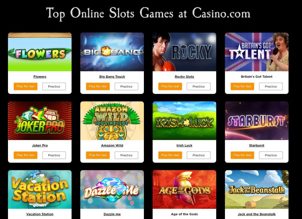 Top online slots at Casino.com.