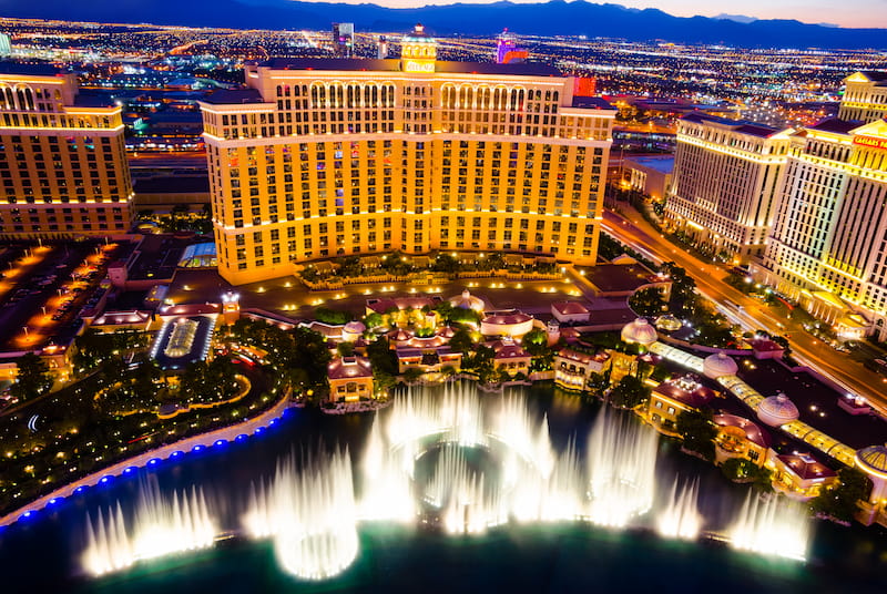 Bellagio Fountains outside the world's best casino.