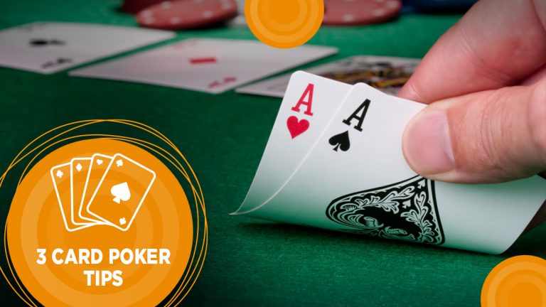 Casino poker player reveals a pair of aces.