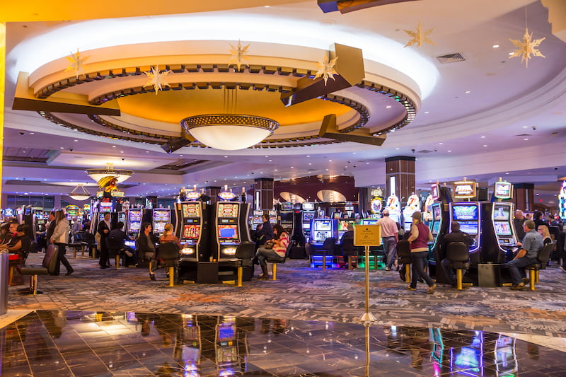 Inside the Foxwoods Casino in the United States.