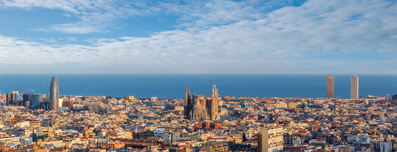 The famous skyline of Barcelona