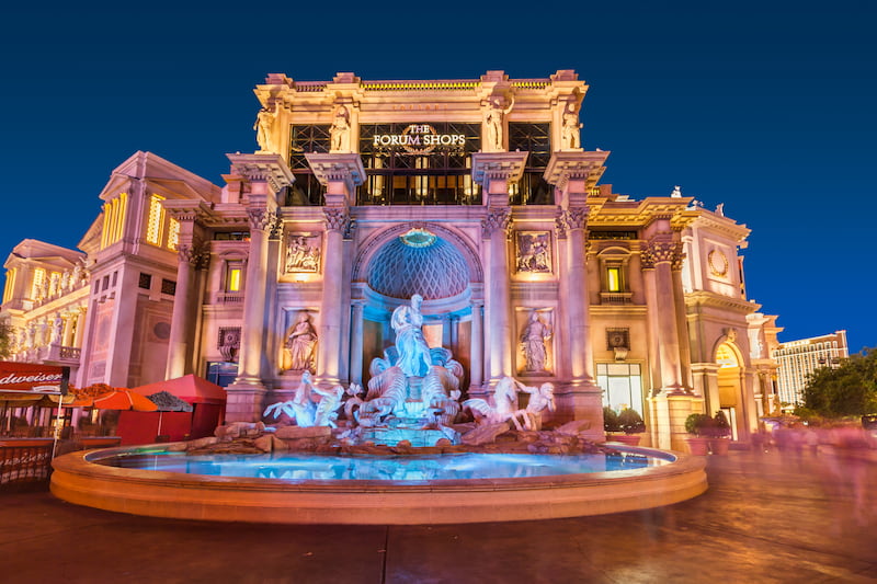 Caesar's Palace at night