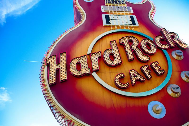 Hard Rock Cafe Guitar Shaped Hotel Las Vegas Strip The Mirage guitar strings