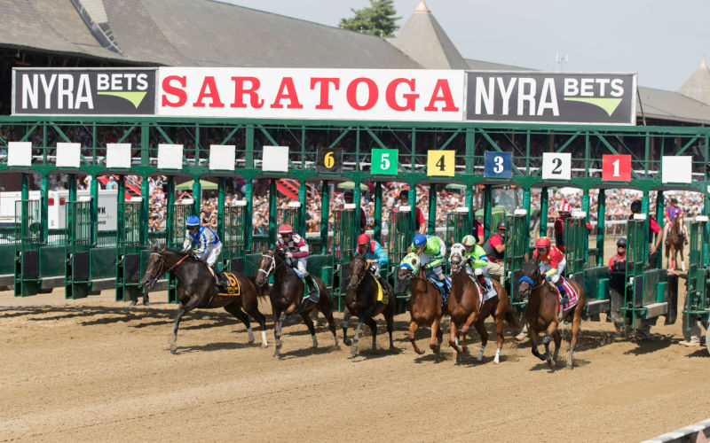 New York's Saratoga racetrack at the beginning of a race