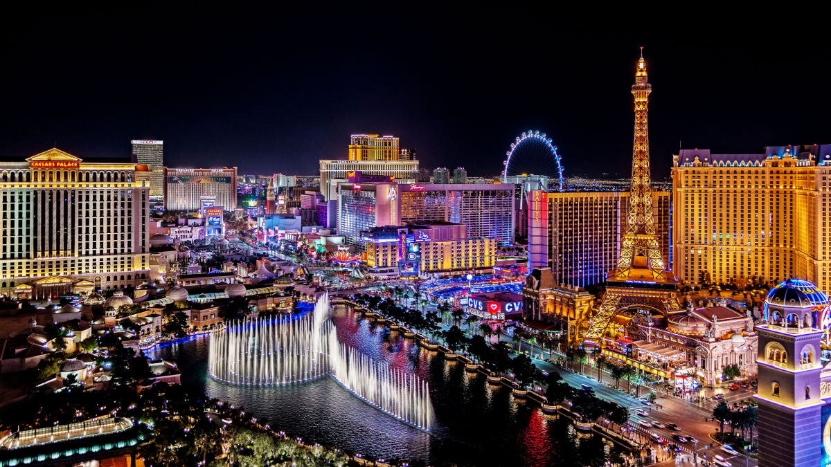 The view of Las Vegas at night