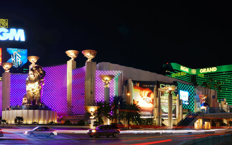 The MGM Grand at night, where Kerry Packer made one best bets ever won