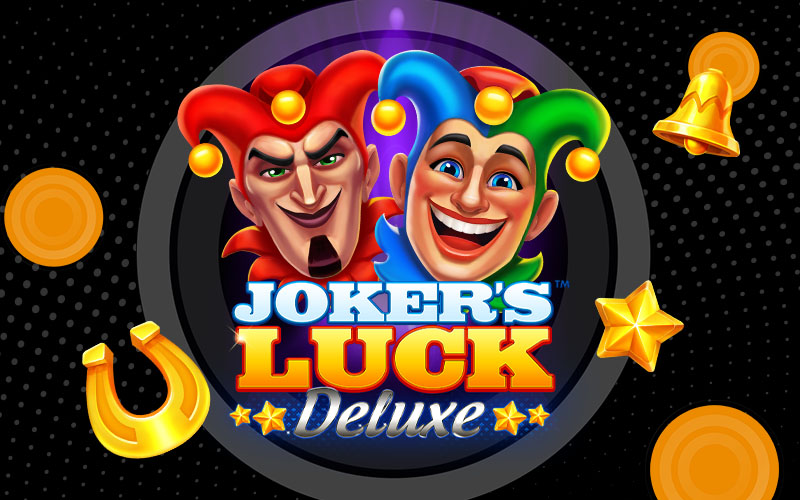 Skywind slot machine game Joker's Luck Deluxe Online Casino Face Graphic Design Jester Hat Circus gambling