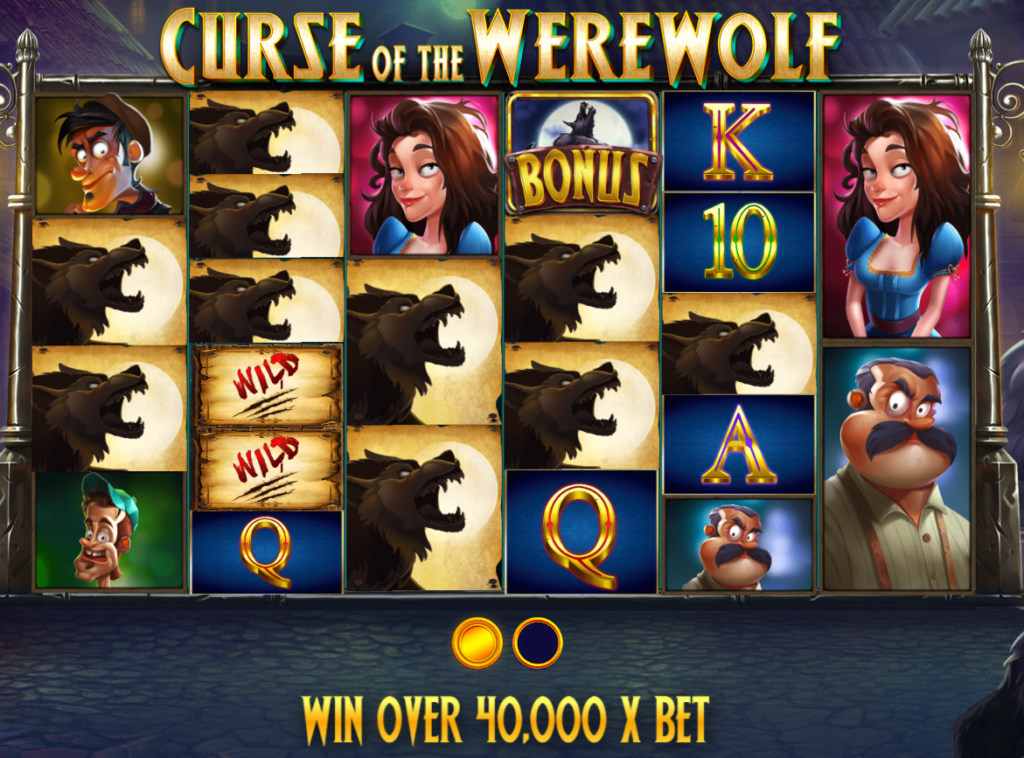 Curse of the Werewolf online slot game.