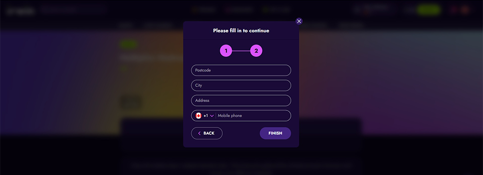 Irwin Casino Sign Up Step 3
