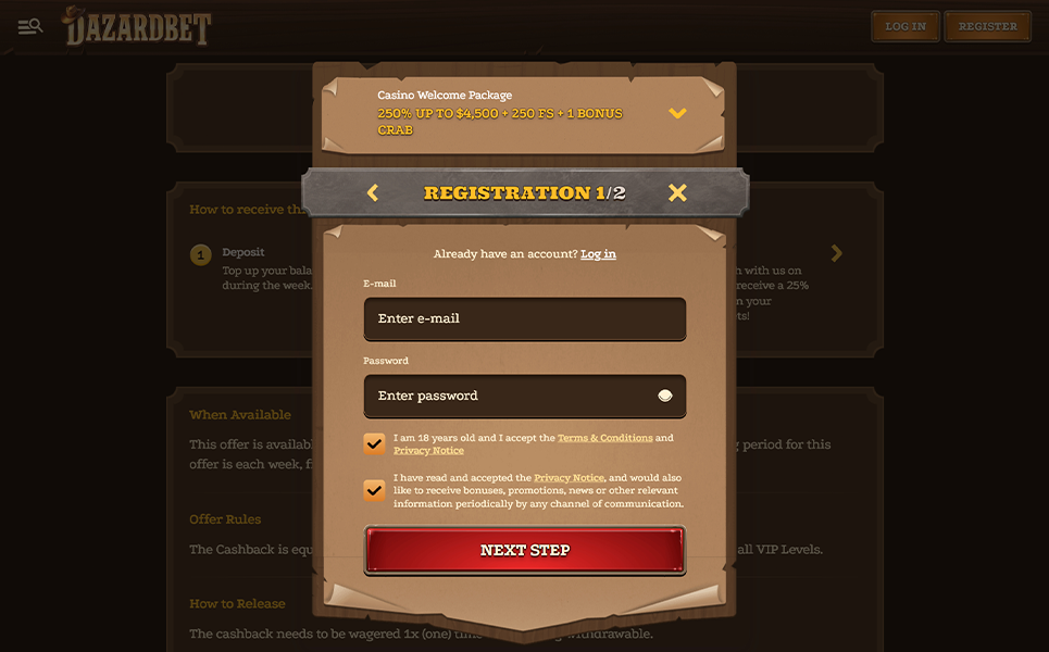 Dazardbet Casino Sign Up