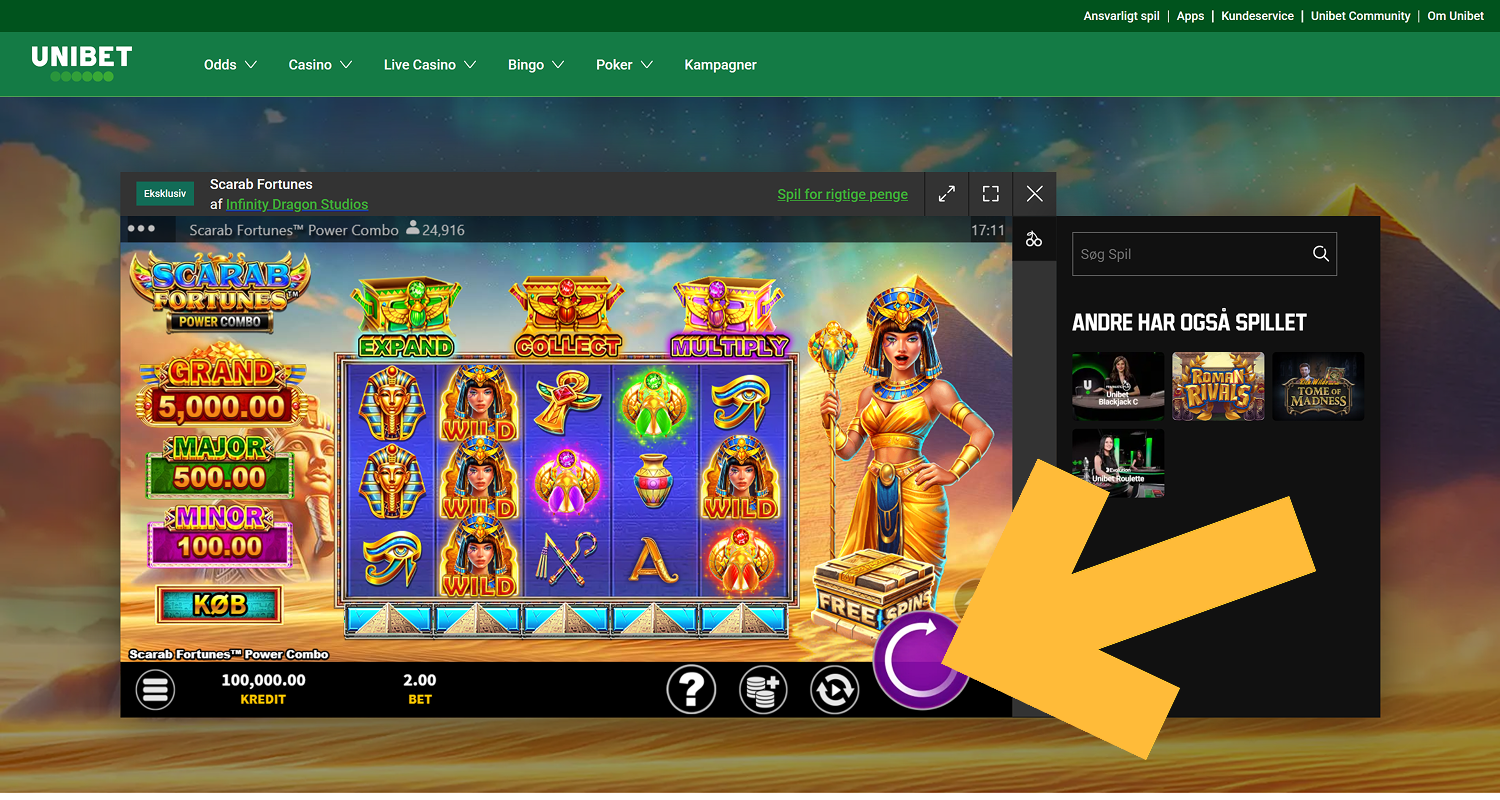 Lær reglerne, placer din indsats og kom i gang med at spille på Unibet Casino i Danmark